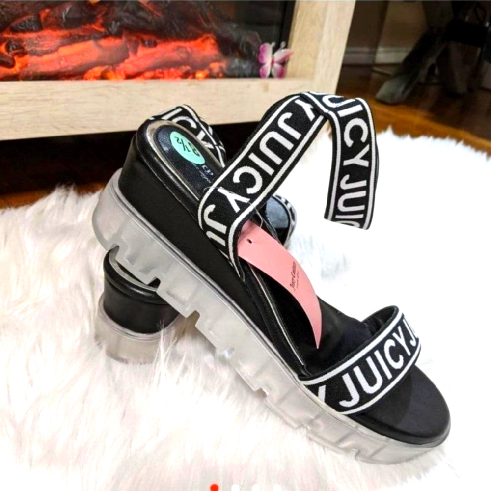 Black and white Juicy Couture sandals. Ladies size 9.